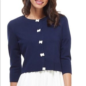 Gal Meets Glam Iris Bow Cardigan Sz Small Navy